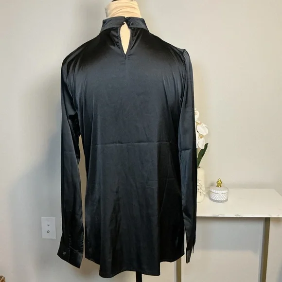 Fashion Nova Elegant Black Satin Dress - Picture 3 of 7